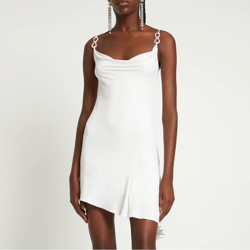 Mach & Mach Draped embellished viscose mini dress *Worn once*
